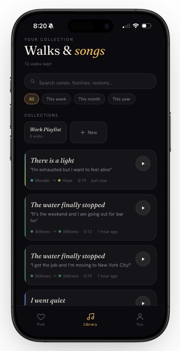 The Feelscape Library — your collection of walks and songs